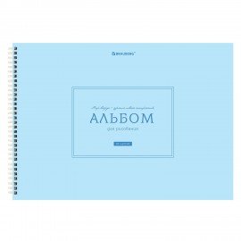 Альбомы д/рис. ДЭК, А4, 40 л., КОМПЛЕКТ 2 шт., гребень, рельефный картон, BRAUBERG, 200х290 мм, "Однотонные", 107745