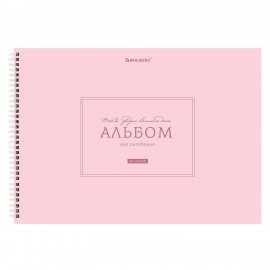 Альбомы д/рис. ДЭК, А4, 40 л., КОМПЛЕКТ 2 шт., гребень, рельефный картон, BRAUBERG, 200х290 мм, "Однотонные", 107745
