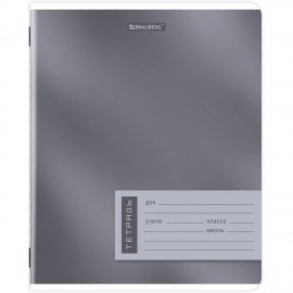 Тетрадь 12л. BRAUBERG клетка, обложка картон, ONE COLOUR, 107776