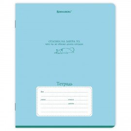 Тетрадь 18л. BRAUBERG клетка, обложка картон, PHRASES, 107784