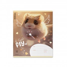 Тетрадь 12л. ErichKrause клетка, обложка картон, Fluffy, (микс в спайке), 63248
