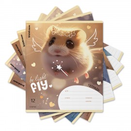 Тетрадь 12л. ErichKrause клетка, обложка картон, Fluffy, (микс в спайке), 63248