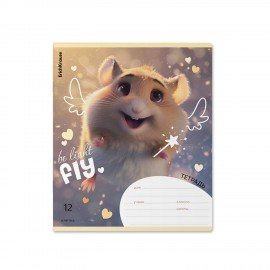 Тетрадь 12л. ErichKrause клетка, обложка картон, Fluffy, (микс в спайке), 63248