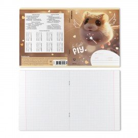 Тетрадь 12л. ErichKrause клетка, обложка картон, Fluffy, (микс в спайке), 63248