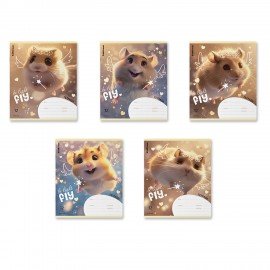 Тетрадь 12л. ErichKrause клетка, обложка картон, Fluffy, (микс в спайке), 63248