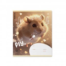 Тетрадь 12л. ErichKrause клетка, обложка картон, Fluffy, (микс в спайке), 63248