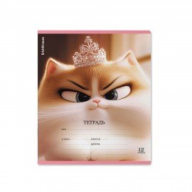 Тетрадь 12л. ErichKrause клетка, блёстки, Prima Cat (микс в спайке), 64822