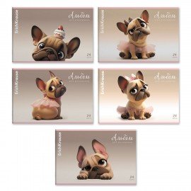 Альбом д/рис. А4 24л., скоба, обложка картон, ErichKrause, 203х297мм, Frenchie (микс, 63446