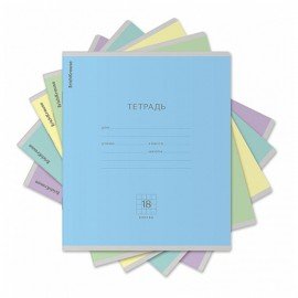 Тетрадь 18л., клетка, ErichKrause КЛАССИКА микс в спайке, 56579
