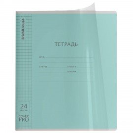 Тетрадь обложка пластик, 24л. клетка, ErichKrause КЛАССИКА, CoverPrо fizzy (микс в сп, 56374