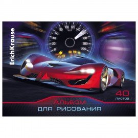 Альбом д/рис. А4 40л., склейка, обложка картон, бумага 120г/м2, подложка, ErichKrause, Drive, 53178