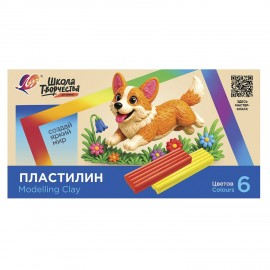 Пластилин классический ЛУЧ "Школа творчества", 6цв., 120г, стек, картонная упаковка, 36С 2434-08