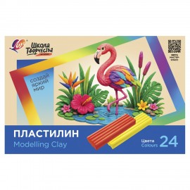 Пластилин классический ЛУЧ "Школа творчества", 24цв., 480г, стек, картонная упаковка, 36С 2436-08