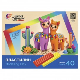 Пластилин классический ЛУЧ "Школа творчества", 40цв., 800г, стек, картонная упаковка, 36С 2438-08