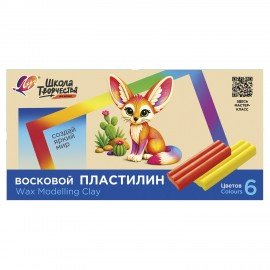 Пластилин мягкий ЛУЧ "Школа творчества", 6 цв., 90г, со стеком, картонная упаковка, 36С 2439-08