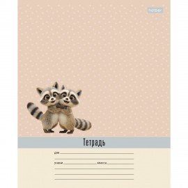 Тетрадь 18л. HATBER клетка, обложка картон, ВОТ ЕНОТ (микс в спайке), 096746, 18Т5В1