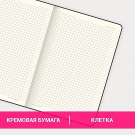 Блокнот А5 (148x218 мм), BRAUBERG "Metropolis Ultra", под кожу, 80 л., резинка, клетка, салатовый, 111020