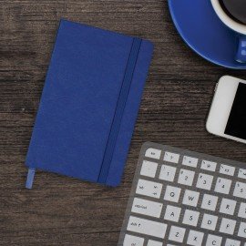 Блокнот МАЛЫЙ ФОРМАТ (100x150 мм) А6, BRAUBERG "Metropolis Ultra", под кожу, 80 л., клетка, синий, 111025