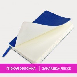 Блокнот МАЛЫЙ ФОРМАТ (100x150 мм) А6, BRAUBERG "Metropolis Ultra", под кожу, 80 л., клетка, синий, 111025