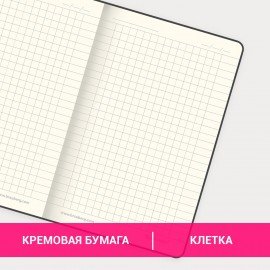 Блокнот МАЛЫЙ ФОРМАТ (100x150 мм) А6, BRAUBERG "Metropolis Ultra", под кожу, 80 л., клетка, синий, 111025