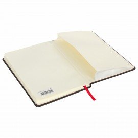 Блокнот А5 (148x218 мм), BRAUBERG "Office", под кожу, 80 л., резинка, клетка, черный, 111027