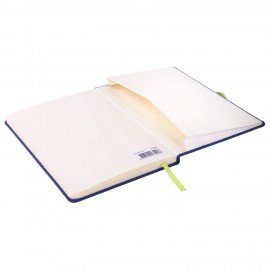 Блокнот А5 (148x218 мм), BRAUBERG "Office", под кожу, 80 л., резинка, клетка, синий, 111028