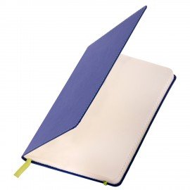 Блокнот А5 (148x218 мм), BRAUBERG "Office", под кожу, 80 л., резинка, клетка, синий, 111028