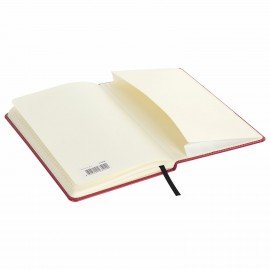 Блокнот А5 (148x218 мм), BRAUBERG "Office", под кожу, 80 л., резинка, клетка, красный, 111030