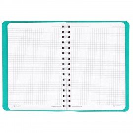 Тетрадь А5 (148x218 мм), BRAUBERG "Office PRO", гибкая, под кожу, гребень, 80 л., бирюзовая, 111043
