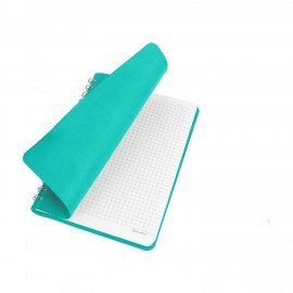 Тетрадь А5 (148x218 мм), BRAUBERG "Office PRO", гибкая, под кожу, гребень, 80 л., бирюзовая, 111043