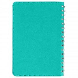 Тетрадь А5 (148x218 мм), BRAUBERG "Office PRO", гибкая, под кожу, гребень, 80 л., бирюзовая, 111043