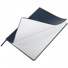 Тетрадь БОЛЬШОЙ ФОРМАТ (200x252 мм) В5, BRAUBERG "Metropolis Extra", под кожу, клетка, 80 л., синий, 111049