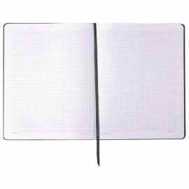 Тетрадь БОЛЬШОЙ ФОРМАТ (200x252 мм) В5, BRAUBERG "Metropolis Extra", под кожу, клетка, 80 л., черный, 111050