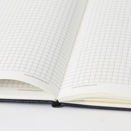 Блокнот А5 (148x218 мм), BRAUBERG "Metropolis", балакрон, 80 л., резинка, клетка, черный, 111585