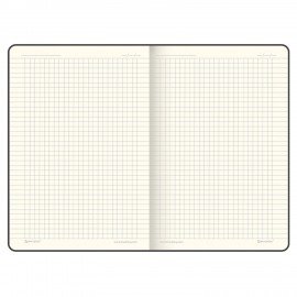 Блокнот А5 (148x218 мм), BRAUBERG "Metropolis", балакрон, 80 л., резинка, клетка, коричневый, 111586