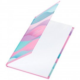 Блокнот А5 (135х206 мм), 80 л., твердый, клетка, выборочный лак, STAFF, "Waves", 111609