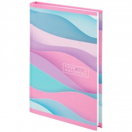 Блокнот А5 (135х206 мм), 80 л., твердый, клетка, выборочный лак, STAFF, "Waves", 111609