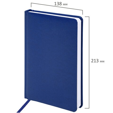 Ежедневник недатированный А5 (138x213 мм) BRAUBERG "Select", балакрон, 160 л., синий, 111664