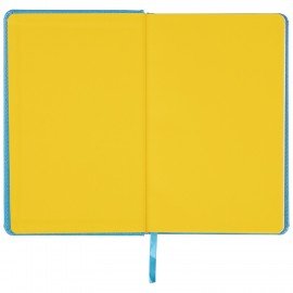 Ежедневник недатированный А5 138х213 мм BRAUBERG "Rainbow" под кожу, 136 л., бирюзовый, 111666