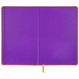 Ежедневник недатированный А5 138х213 мм BRAUBERG "Rainbow" под кожу, 136 л., оранжевый, 111668