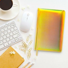 Ежедневник недатированный А5 138х213 мм BRAUBERG "Holiday" под кожу, 136 л., золотистый, 111673