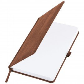 Ежедневник недатированный А5 (138x213 мм) BRAUBERG "Wood", кожзам, резинка, 136 л., коричневый, 111676