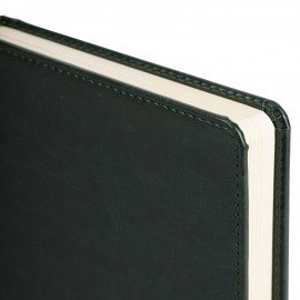 Ежедневник недатированный А5 138х213 мм BRAUBERG "Imperial" под кожу, 160 л., темно-зеленый, 111855