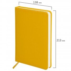 Ежедневник недатированный А5 138х213 мм BRAUBERG "Imperial" под кожу, 160 л., желтый, 111858