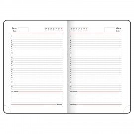 Ежедневник недатированный А5 138x213 мм BRAUBERG "Finest" под кожу, резинка, 136 л., черный, 111869