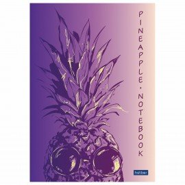 Блокнот А5 145х210 мм, 50 л., склейка, обложка картон, в точечку, HATBER "Premium", "Pineapple", 50Б5лA9к