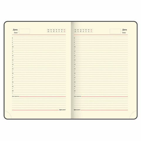 Ежедневник недатированный А5 (138х213 мм), BRAUBERG VISTA, под кожу, твердый, 136 л., "Outline", 111995