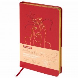 Ежедневник недатированный А5 (138х213 мм), BRAUBERG VISTA, под кожу, твердый, 136 л., "Outline", 111995