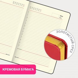 Ежедневник недатированный А5 (138х213 мм), BRAUBERG VISTA, под кожу, твердый, 136 л., "Outline", 111995