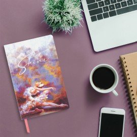 Ежедневник недатированный А5 (138х213 мм), BRAUBERG VISTA, под кожу, гибкий, 136 л., "Ballet", 112002